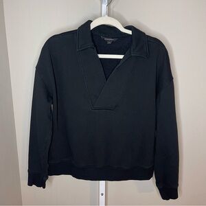 Banana Republic Black V-Neck Collared Sweater